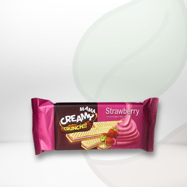 Mama Creamy Crunchy Strawberry Flavored Cream Wafer Biscuits 90 gm